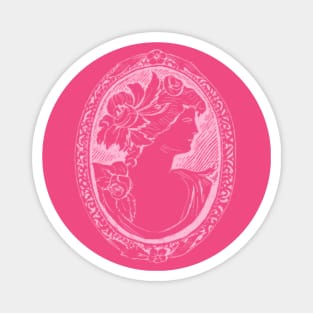 Vintage Distressed Pink Cameo Magnet